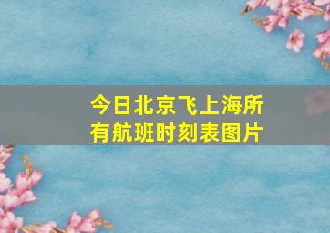 今日北京飞上海所有航班时刻表图片