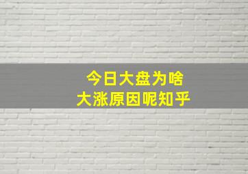 今日大盘为啥大涨原因呢知乎