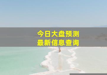 今日大盘预测最新信息查询