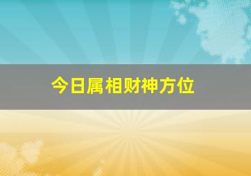 今日属相财神方位