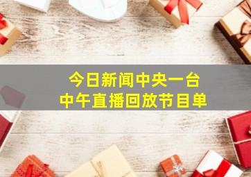 今日新闻中央一台中午直播回放节目单