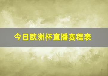 今日欧洲杯直播赛程表