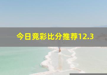 今日竞彩比分推荐12.3