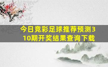 今日竞彩足球推荐预测310期开奖结果查询下载