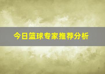 今日篮球专家推荐分析