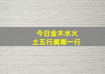 今日金木水火土五行属哪一行