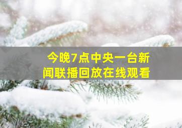 今晚7点中央一台新闻联播回放在线观看