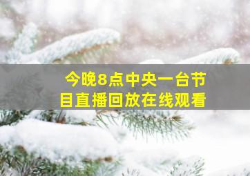 今晚8点中央一台节目直播回放在线观看