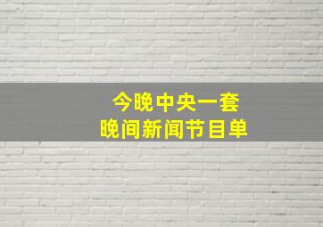 今晚中央一套晚间新闻节目单