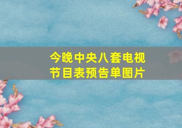 今晚中央八套电视节目表预告单图片