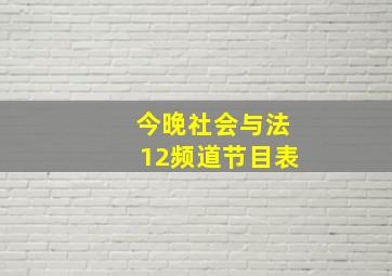 今晚社会与法12频道节目表