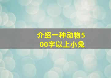 介绍一种动物500字以上小兔