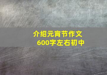 介绍元宵节作文600字左右初中