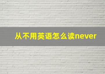 从不用英语怎么读never