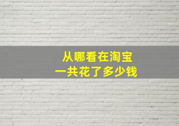 从哪看在淘宝一共花了多少钱