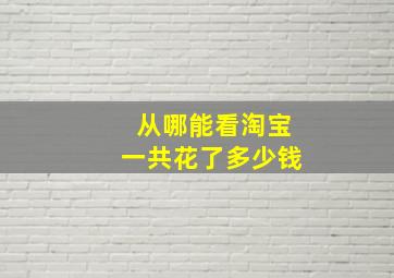 从哪能看淘宝一共花了多少钱