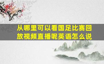 从哪里可以看国足比赛回放视频直播呢英语怎么说