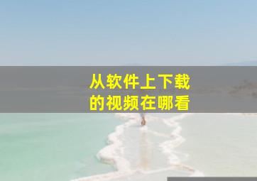 从软件上下载的视频在哪看