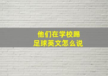 他们在学校踢足球英文怎么说