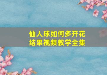 仙人球如何多开花结果视频教学全集