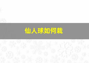 仙人球如何栽