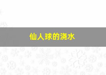 仙人球的浇水