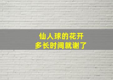 仙人球的花开多长时间就谢了