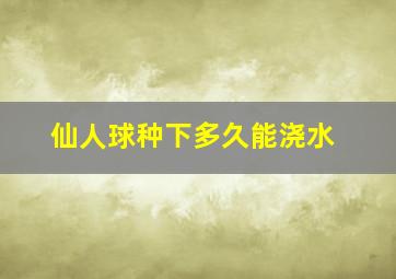 仙人球种下多久能浇水