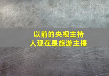 以前的央视主持人现在是旅游主播