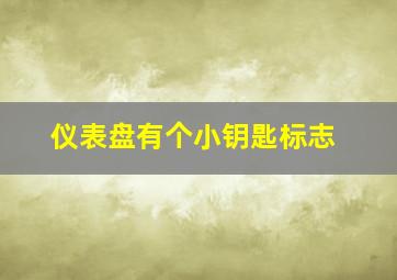 仪表盘有个小钥匙标志