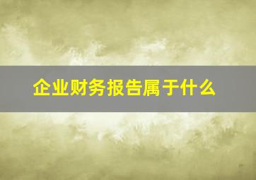 企业财务报告属于什么