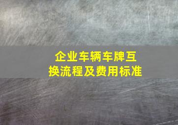 企业车辆车牌互换流程及费用标准