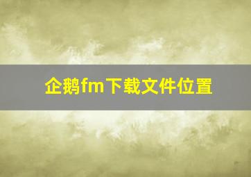 企鹅fm下载文件位置