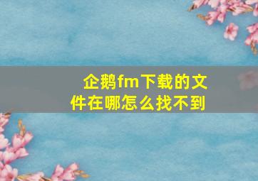 企鹅fm下载的文件在哪怎么找不到