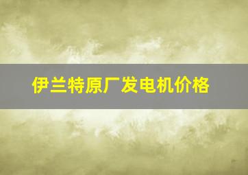 伊兰特原厂发电机价格