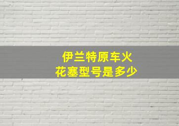 伊兰特原车火花塞型号是多少