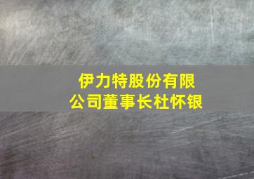 伊力特股份有限公司董事长杜怀银