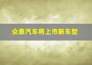 众泰汽车将上市新车型