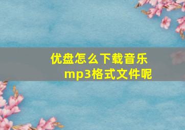 优盘怎么下载音乐mp3格式文件呢