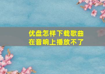 优盘怎样下载歌曲在音响上播放不了