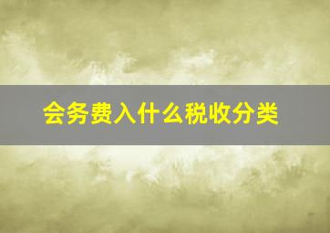 会务费入什么税收分类