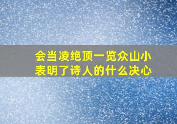 会当凌绝顶一览众山小表明了诗人的什么决心