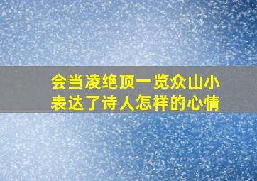 会当凌绝顶一览众山小表达了诗人怎样的心情