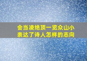 会当凌绝顶一览众山小表达了诗人怎样的志向