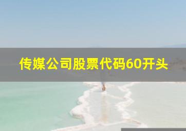 传媒公司股票代码60开头