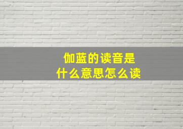 伽蓝的读音是什么意思怎么读