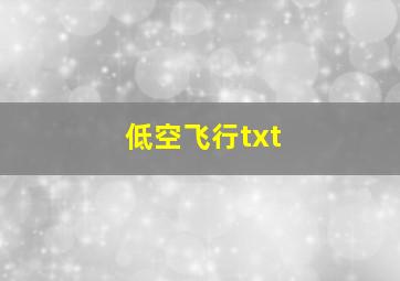 低空飞行txt