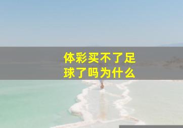 体彩买不了足球了吗为什么