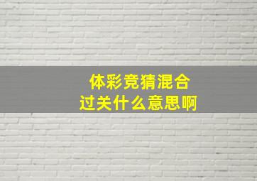 体彩竞猜混合过关什么意思啊