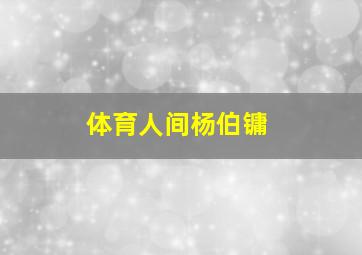 体育人间杨伯镛